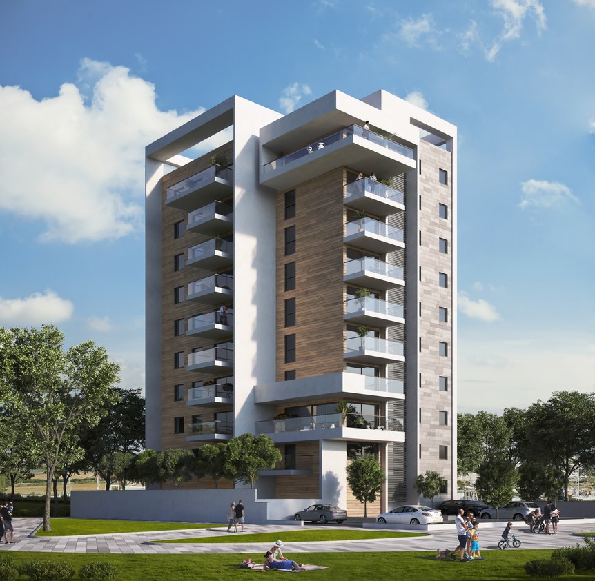 Rendering of the residential building at 7 Yonah HaNavi St., Ramla
