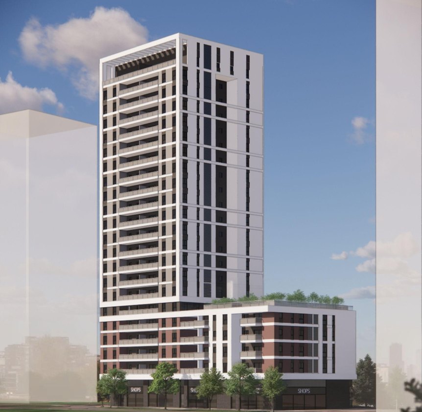 Rendering – the planned residential tower at 11-13 Gabrielov St., Rehovot